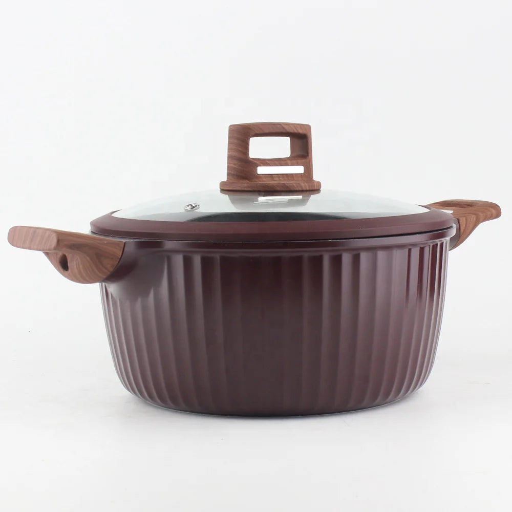 OSFE Granite Cookware Set 12 pcs (Pot 32, 28, 24, 20 cm, Pan 28 cm) with Free 2 Pcs of Utensil Tools