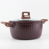 OSFE Granite Cookware Set 12 pcs (Pot 32, 28, 24, 20 cm, Pan 28 cm) with Free 2 Pcs of Utensil Tools