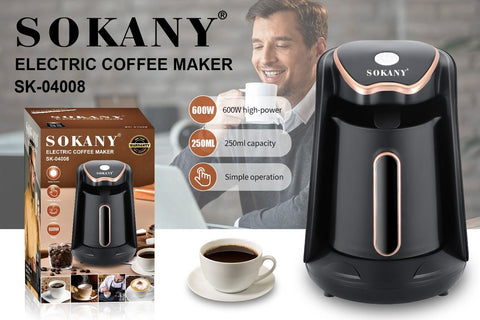 SOKANY Electric Turkish Coffee Maker 600W, 250ml - SK-04008