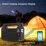 Easy Power Solar Lighting System with 3 LED Bulbs 3600mAh Battery Portable Solar Generator with USB Phone Charging Torch & Multi Output Cables Model