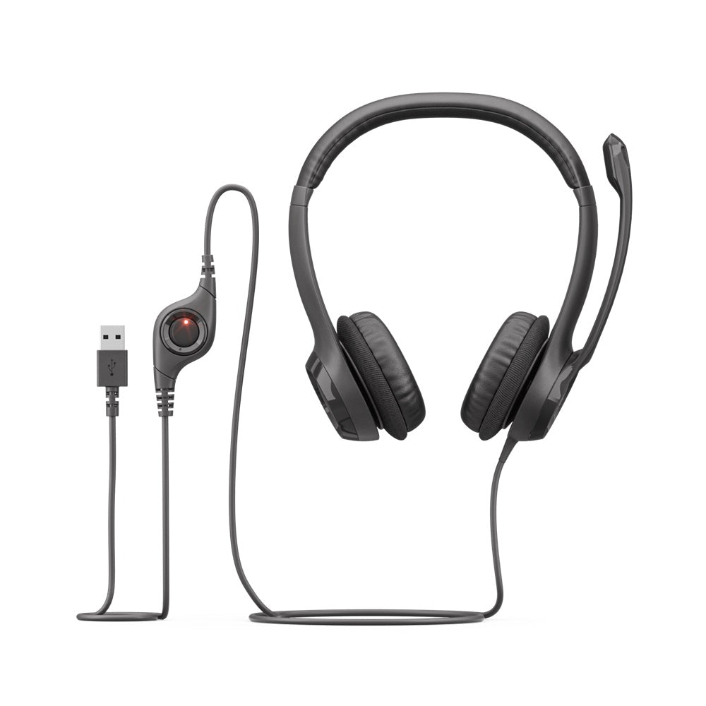 سماعة رأس USB H390 من Logitech - باللون الأسود