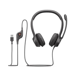 سماعة رأس USB H390 من Logitech - باللون الأسود