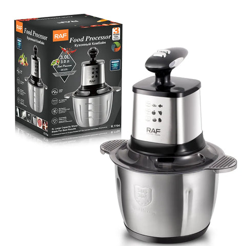 RAF Large Capacity Food Processor with 360° Sharp Blades - 8 L - 1000 W