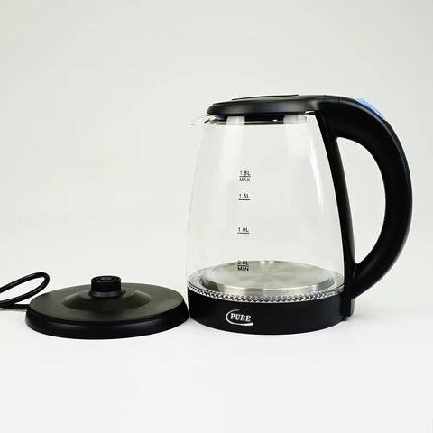 PURE Borosilicate Glass Electric Kettle with Auto Shut-Off – 1.8 L, 1500 W