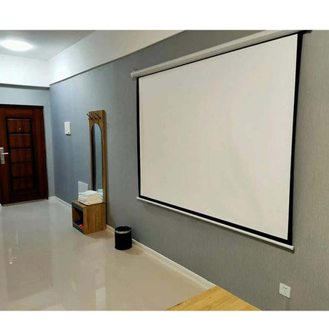 100-Inch Motorized Projector Screen Retractable Foldable Display with Remote Control, Matte White HD Viewing Screen