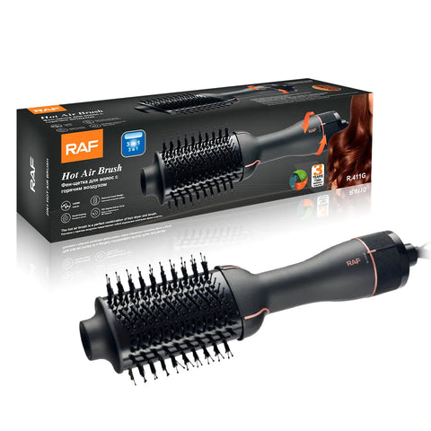 RAF 3-in-1 Hot Air Brush Hair Dryer Comb with Ceramic Coating, Adjustable Temperature, and 360° Swivel Cord – 1200W