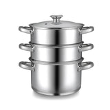 Osfe 28cm Stainless Steel Casserole with T-Glass Lid & Steamer Basket