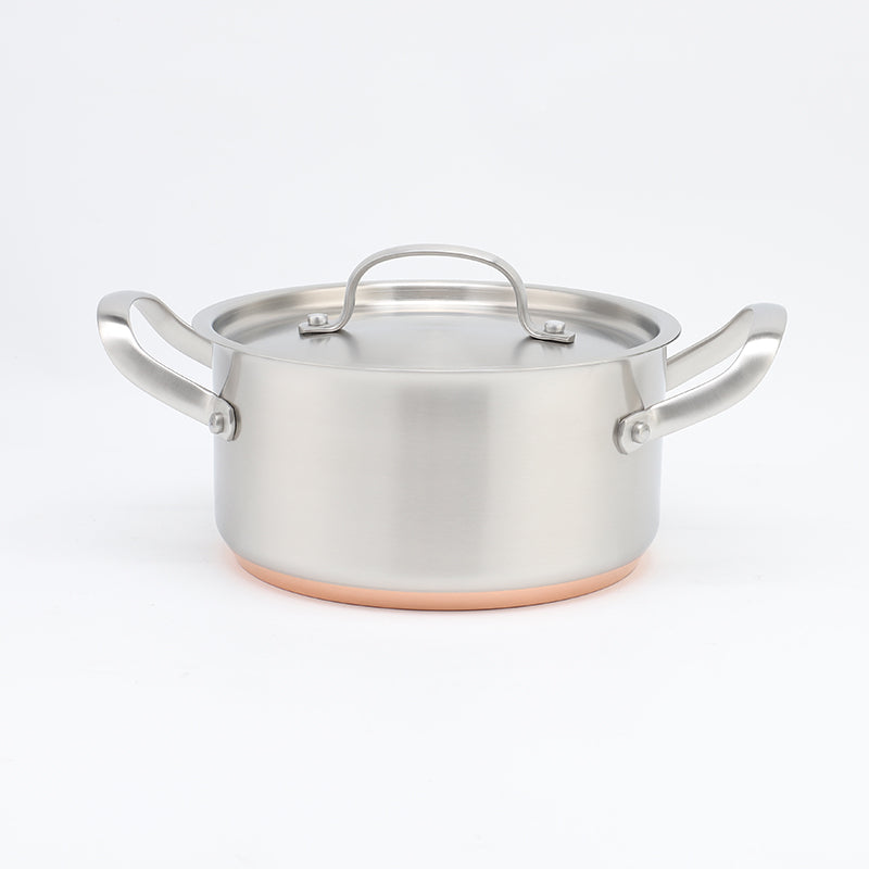 Osfe 7 Pcs Stainless Steel Cookware Set (24-28cm) - Includes 24cm & 28cm Casseroles with Glass Lids, 24cm Fry Pan, and 16cm Sauce Pan with Glass Lid (3-Layer Stainless Steel, 2.0mm Thickness)