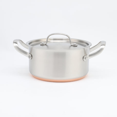 Osfe 7 Pcs Stainless Steel Cookware Set (24-28cm) - Includes 24cm & 28cm Casseroles with Glass Lids, 24cm Fry Pan, and 16cm Sauce Pan with Glass Lid (3-Layer Stainless Steel, 2.0mm Thickness)