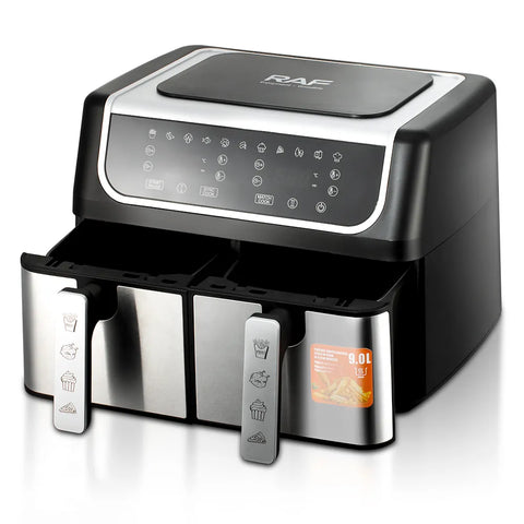 RAF 6L + 4L Dual Baskets Digital Air Fryer with LCD Display - 2500 W