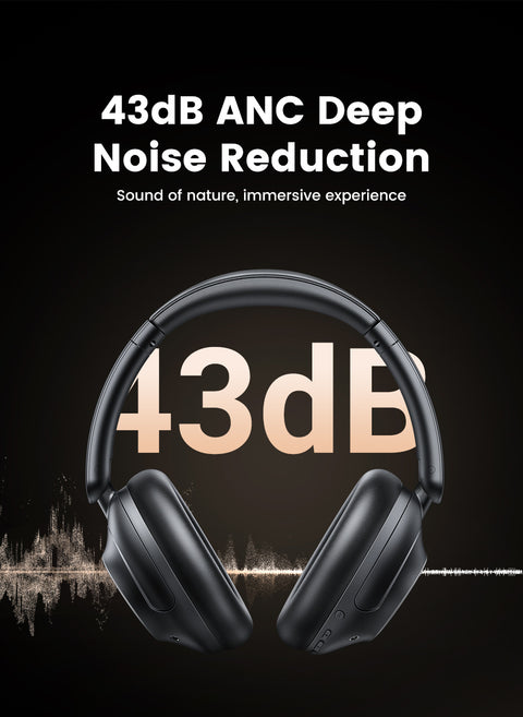 UGREEN HP202, HiTune Max5 Hybrid Active Noise-Cancelling Headphones - Black