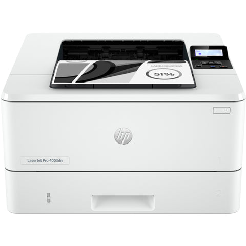 HP LaserJet Pro 4003dn printer on a white background