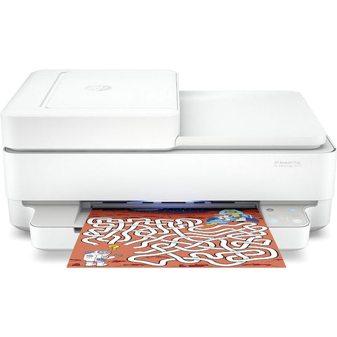 White printer with a printed design on paper