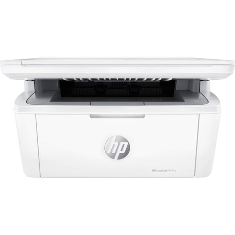 White HP printer on a white background