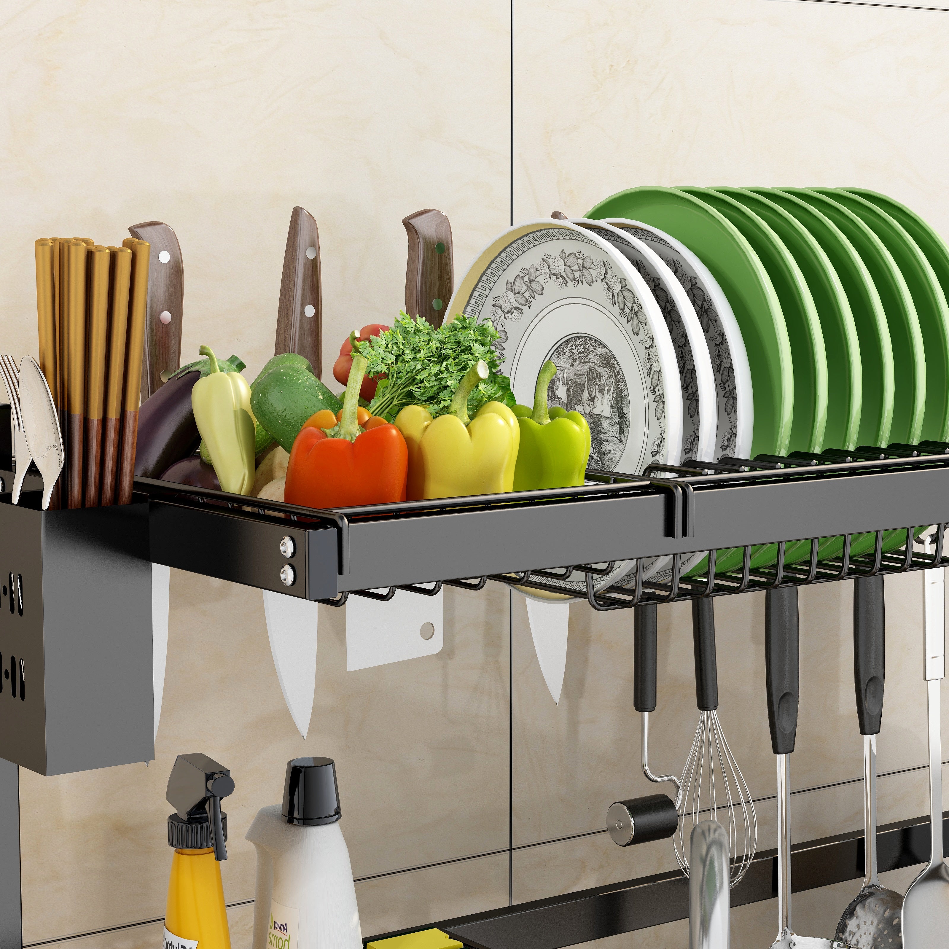 85CM Multifunctional Over Sink Dish Drying Rack