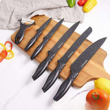 Swiss Gold 6-Piece Stainless Steel Kitchen Knife Set with Non-Stick Blades and Y-Peeler