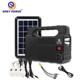 Easy Power Solar Lighting System with 3 LED Bulbs 3600mAh Battery Portable Solar Generator with USB Phone Charging Torch & Multi Output Cables Model