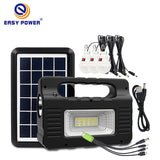 Easy Power Solar Lighting System with 3 LED Bulbs 3600mAh Battery Portable Solar Generator with USB Phone Charging Torch & Multi Output Cables Model
