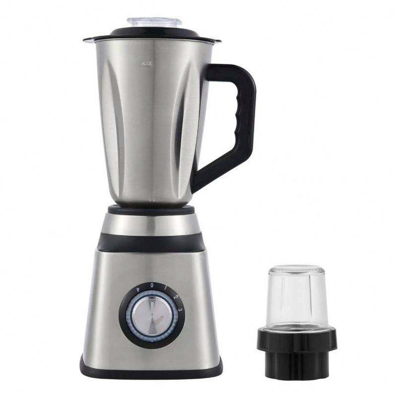 PURE 2-in-1 Stainless Steel Blender with Grinder Attachment – 1 L, 400 W