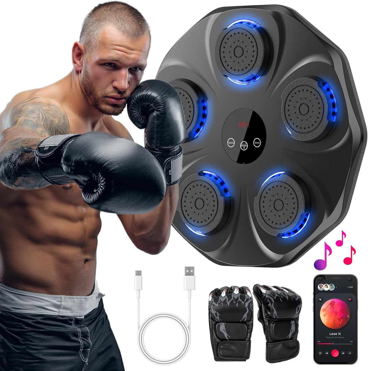 Buy Black Bull Music Boxing Machine, Rechargeable Boxing Equipment ...