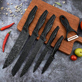 Swiss Gold 6-Piece Stainless Steel Kitchen Knife Set with Non-Stick Blades and Y-Peeler