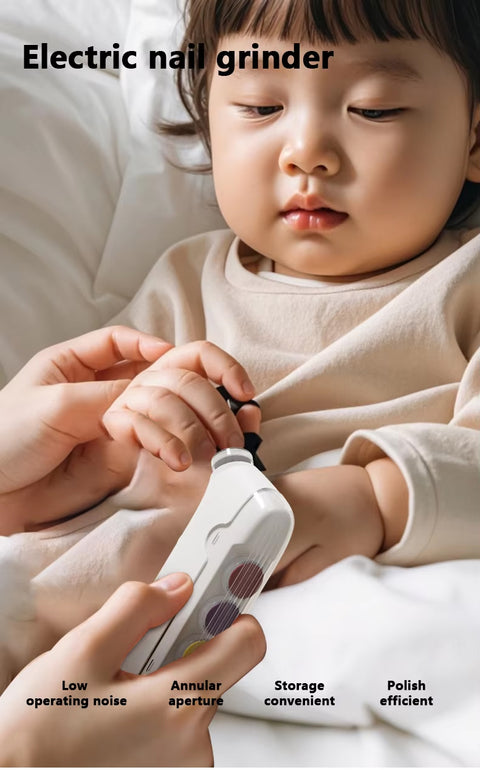 Electric Rechargeable Baby Nail File with LED Light and 5 Grinding Heads