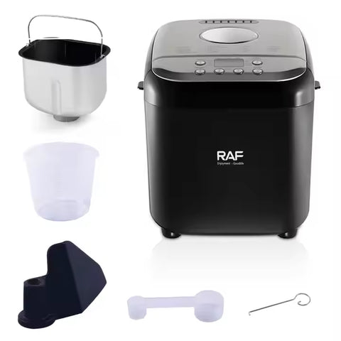 RAF, Smart Bread Maker with LCD Display, Multi Capacity Baking, Non-Stick Pan & Timer Function - 600W