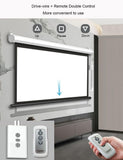 100-Inch Motorized Projector Screen Retractable Foldable Display with Remote Control, Matte White HD Viewing Screen