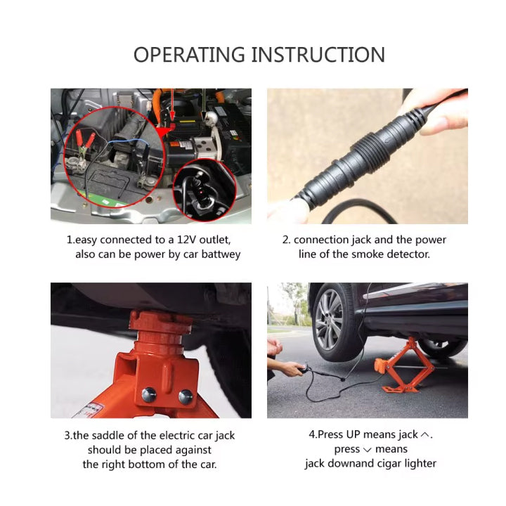 4-in-1 Emergency Electric Car Repair Kit with 5-Ton Jack and 480 Nm Impact Wrench