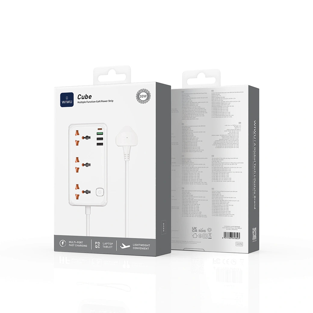 WiWU Wi-S005 30W Cube GaN Multifunction Power Strip EU/UK