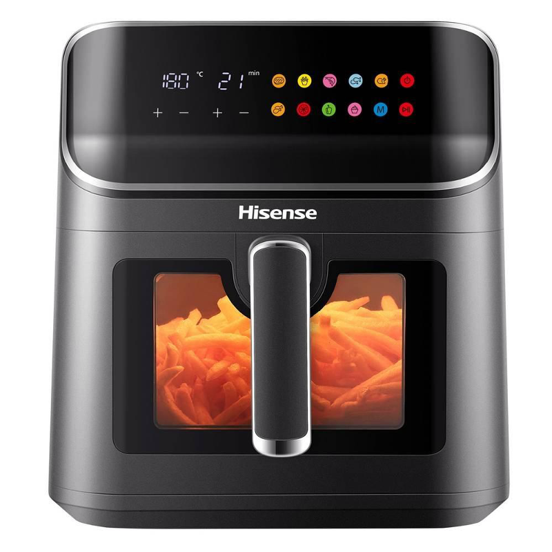 Hisense Air Fryer H06AFBS2S3 – 1350W, 6.7L, 360° Air Circulation, 10 Presets, Black