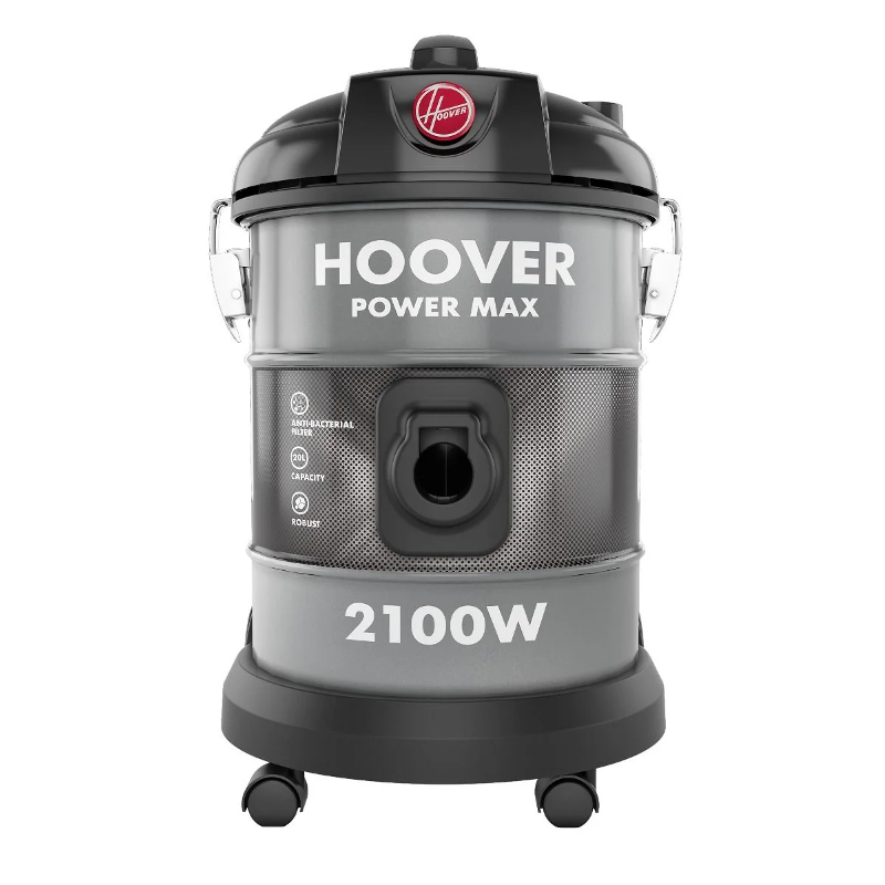 Hoover HT87-T2-ME, Power Max Drum Vacuum Cleaner 20L, 2100W with Anti-Bacterial Filtration
