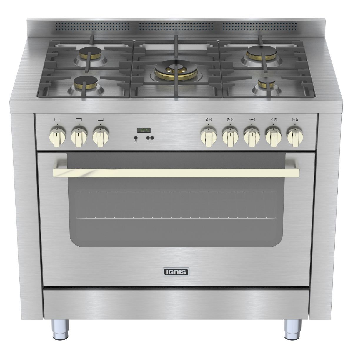 IGNIS Gas Cooker 100x60, 5 Burners, Full Safety, Stainless Steel