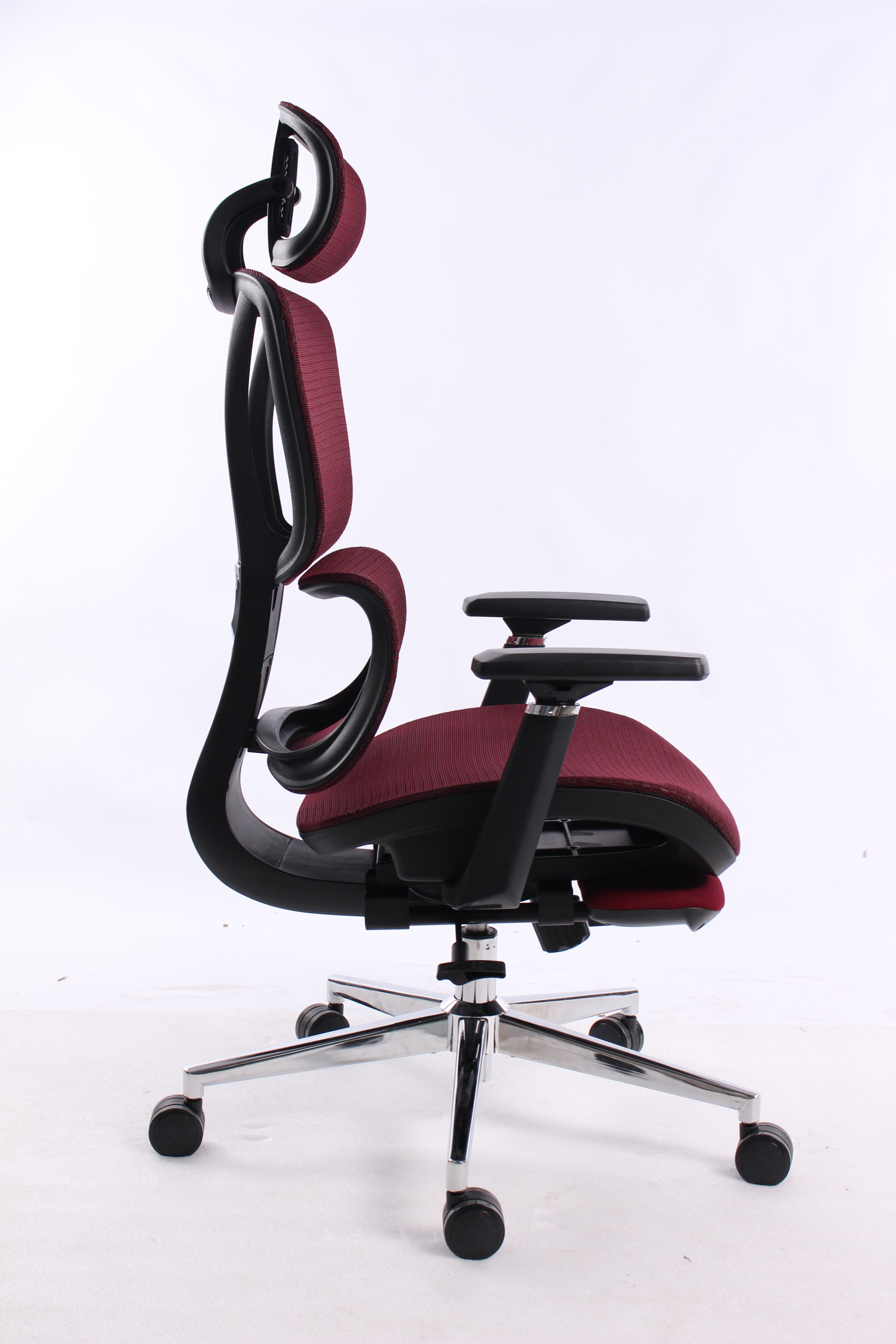 Black Bull Ergonomic Mesh Gaming & Office Chair with Footrest - Black & Red