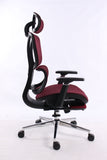 Black Bull Ergonomic Mesh Gaming & Office Chair with Footrest - Black & Red