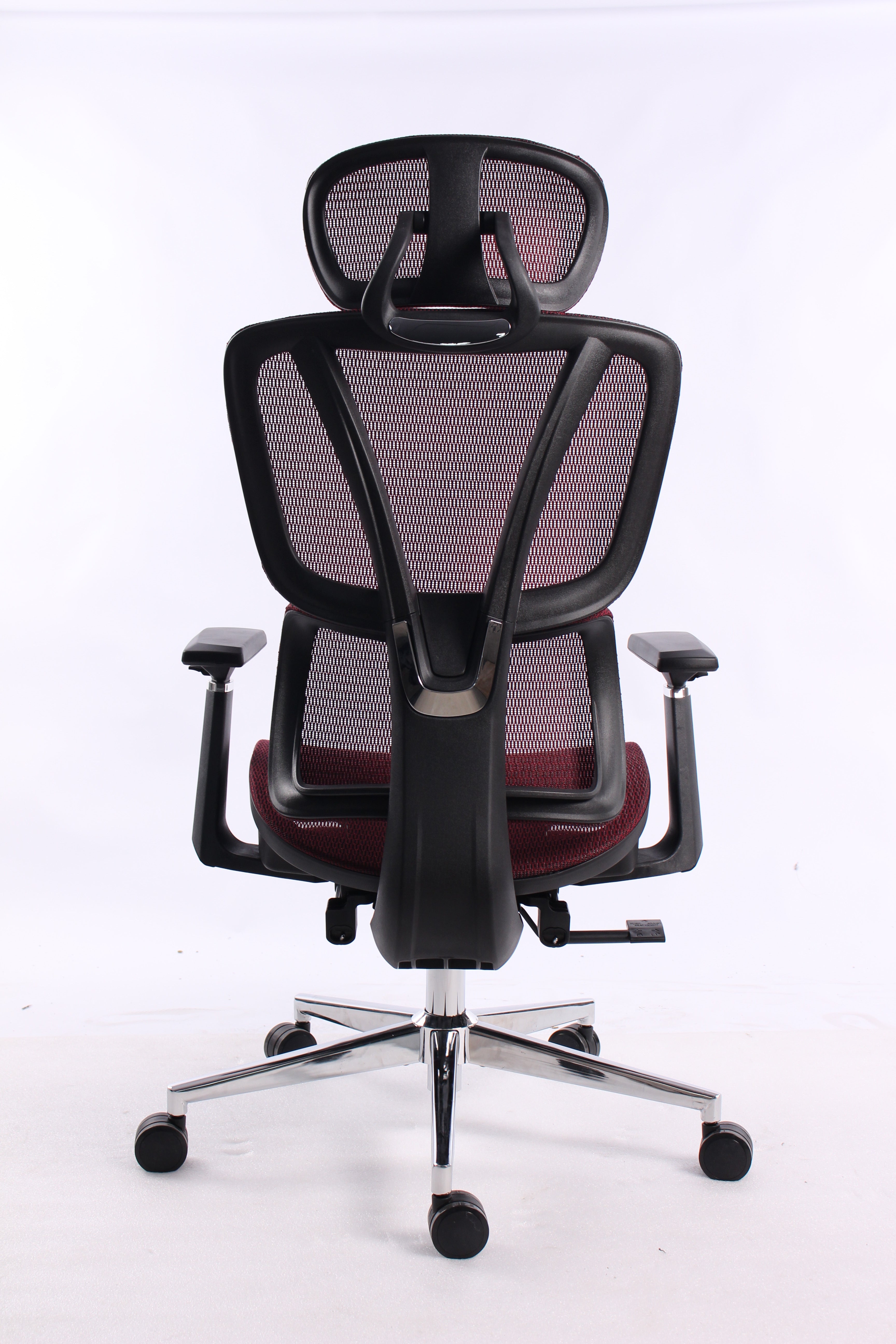 Black Bull Ergonomic Mesh Gaming & Office Chair with Footrest - Black & Red