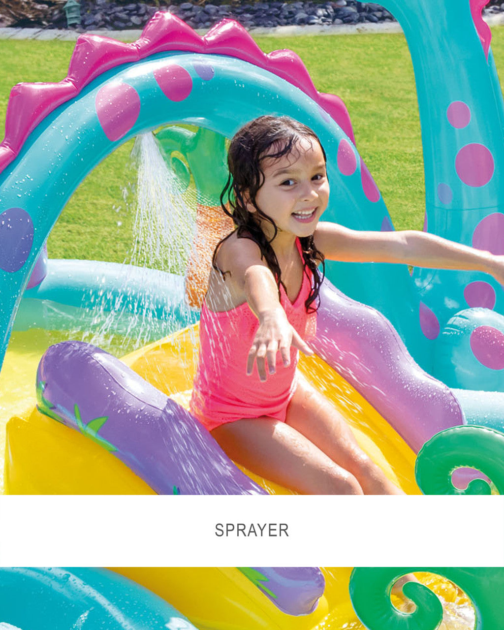 Intex Dinoland Inflatable Play Center with Slide, Kids Water Play Pool with Games
