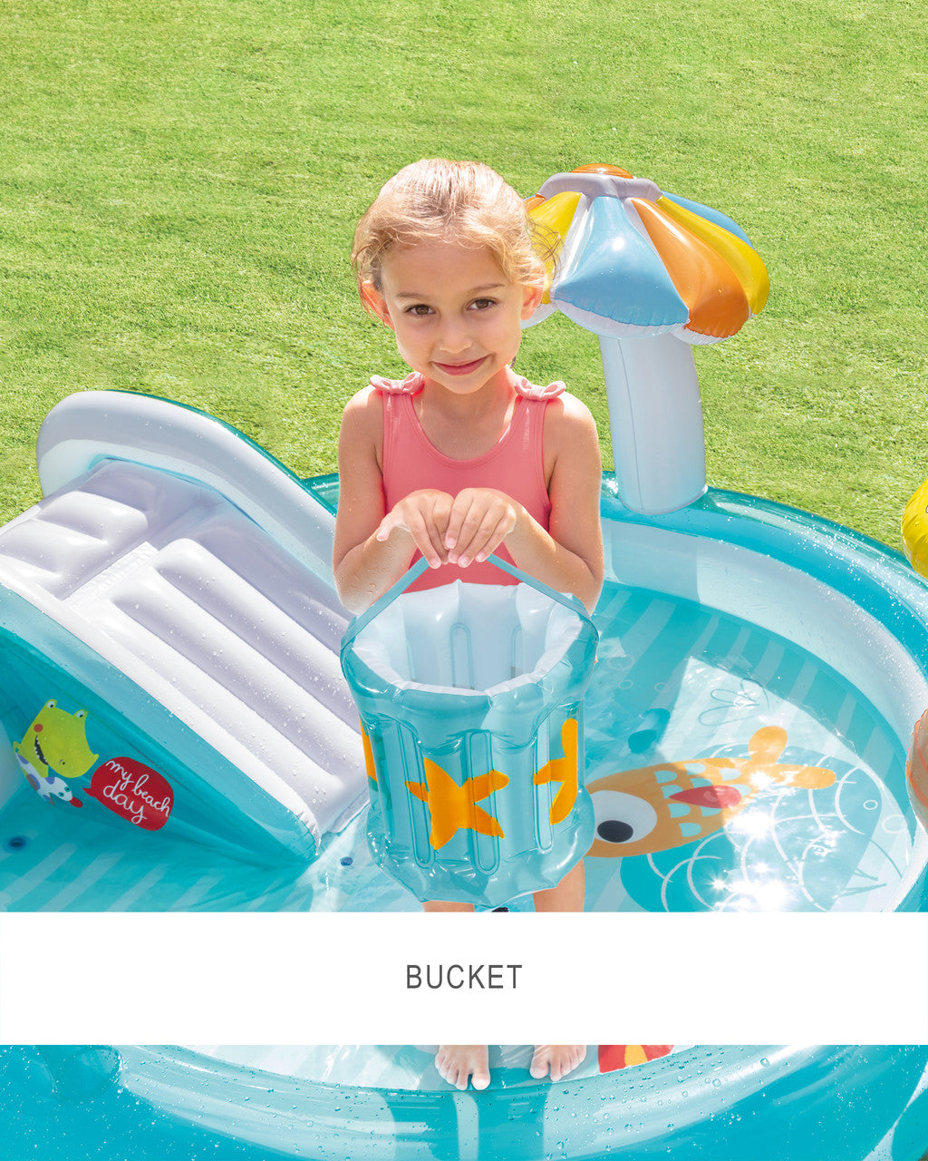 Intex Gator Inflatable Play Center with Slide, Kids Water Play Pool