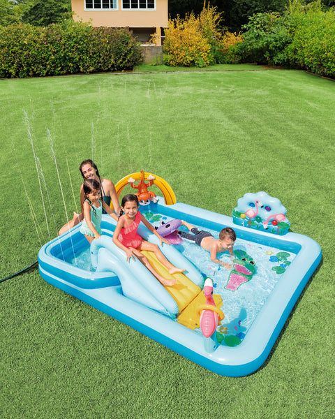 Intex Jungle Adventure Inflatable Play Center with Slide, Dual Pool Kids Water Play Set