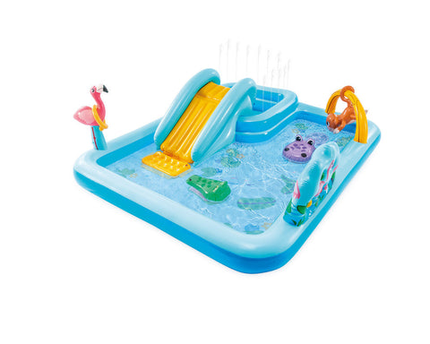 Intex Jungle Adventure Inflatable Play Center with Slide, Dual Pool Kids Water Play Set
