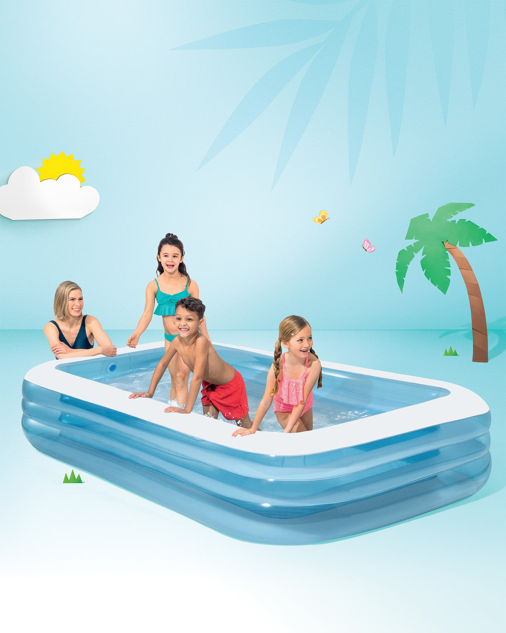 Intex Swim Center Inflatable Family Pool – 3 Air Chamber, Kids & Family Pool