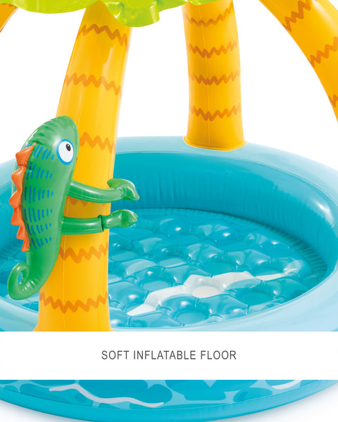 Intex Tropical Island Inflatable Kiddie Pool with Shade & Play Toys