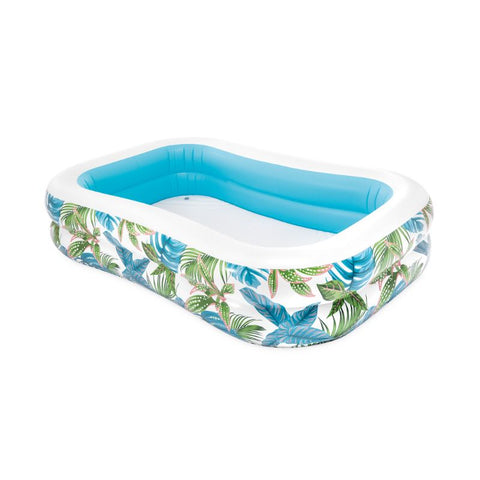 Intex Tropical Swim Center Family Inflatable Pool, Large Rectangular Pool