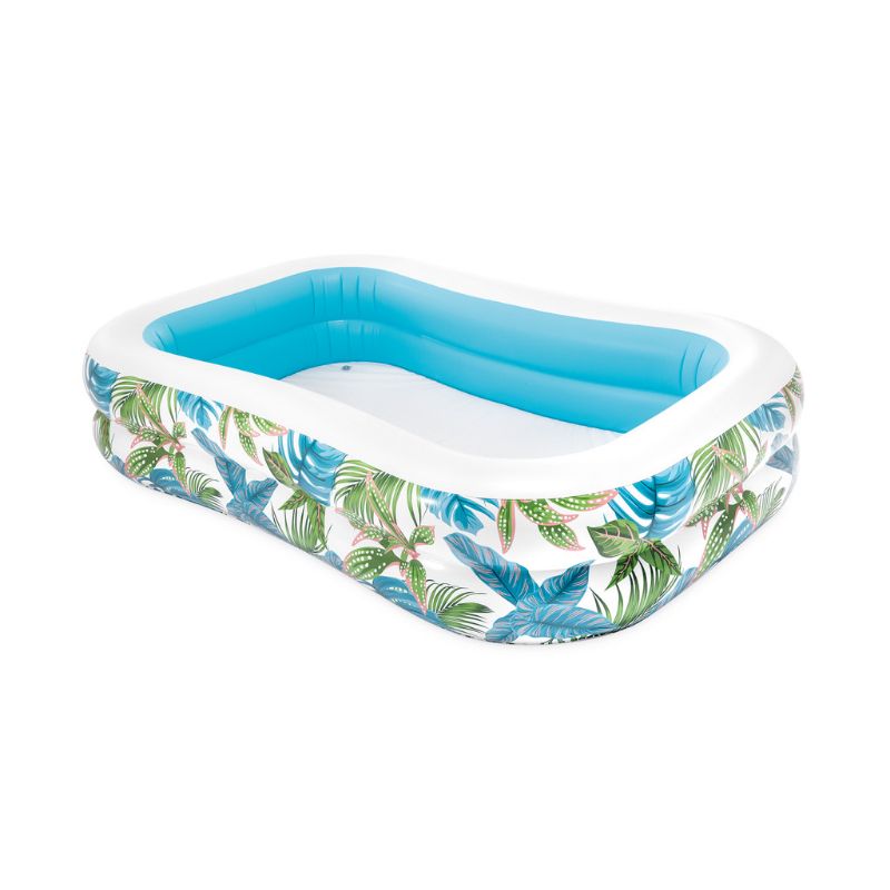 Intex Tropical Swim Center Family Inflatable Pool, Large Rectangular Pool