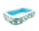 Intex Tropical Swim Center Family Inflatable Pool, Large Rectangular Pool