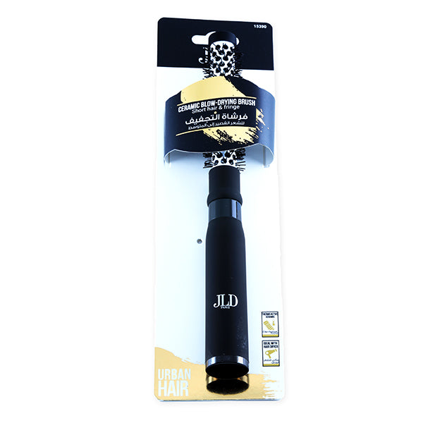 JLD Paris 15390, Ceramic Blow Drying Brush for Short & Fringe Hair, Heat-Even Styling Brush