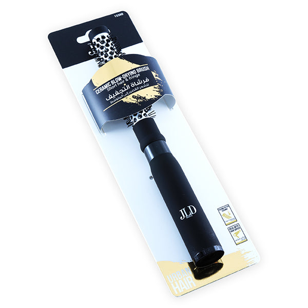 JLD Paris 15390, Ceramic Blow Drying Brush for Short & Fringe Hair, Heat-Even Styling Brush