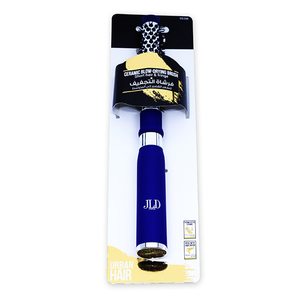 JLD Paris 15390, Ceramic Blow Drying Brush for Short & Fringe Hair, Heat-Even Styling Brush