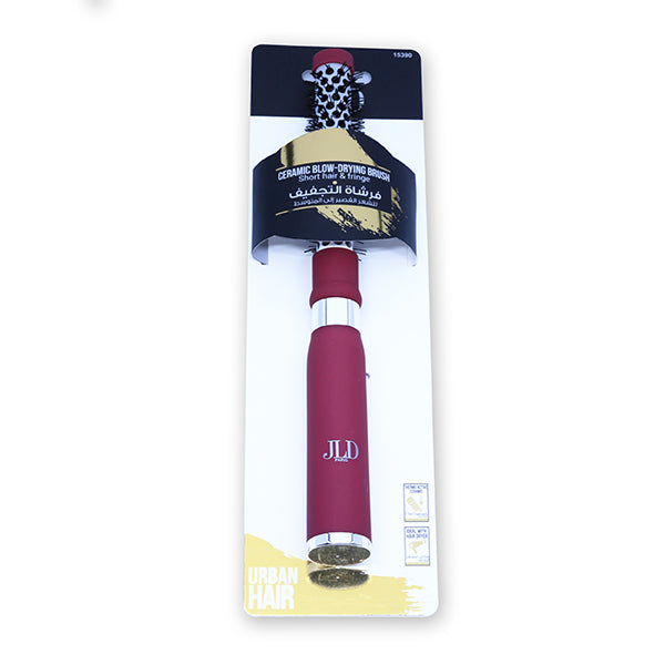 JLD Paris 15390, Ceramic Blow Drying Brush for Short & Fringe Hair, Heat-Even Styling Brush