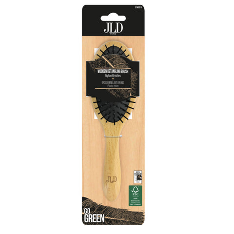 JLD, Wooden Detangling Hair Brush, FSC Beech Wood, Scalp Massage & Anti-Breakage